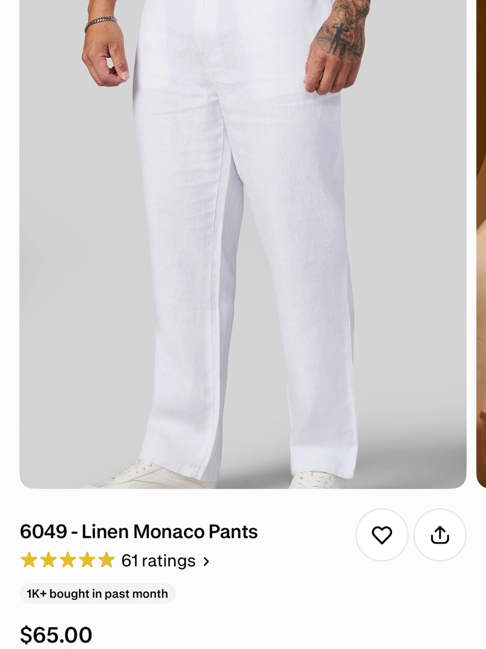 YoungLA Men’s Relaxed Linen Jeans Pants - White
